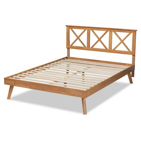 Bowery Hill Brown Finished Wood Queen Size Platform Bed