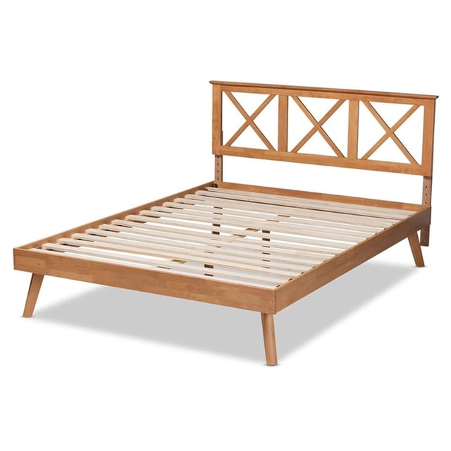 Baxton Studio Galvin Lit Plateforme en Bois Finition Marron Taille Grand