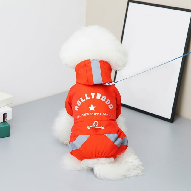 Dog Raincoat With Clear Hood Poncho Rain Jacket For Small Medium Dogs Nighttime Reflective Strip Pet Raincoat Life Vest for Dogs Dog And Human Matching Dogs Shirts Dog Raincoat Small Breed Dog