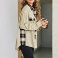thumbnail image 5 of Patlollav Women Winter Cardigan Lattice Splice Pocket Buttons Long Sleeve Casual Coat Outwears, 5 of 7
