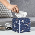 thumbnail image 6 of Logiee Tissue Box Cover 5X5X5'' PU Leather Tissue Holder Square Tissue Cube Box Organizer for Bathroom Vanity Countertop,Car,Night Stands,Office,Home,Kitchen (Squirrel Flower), 6 of 8