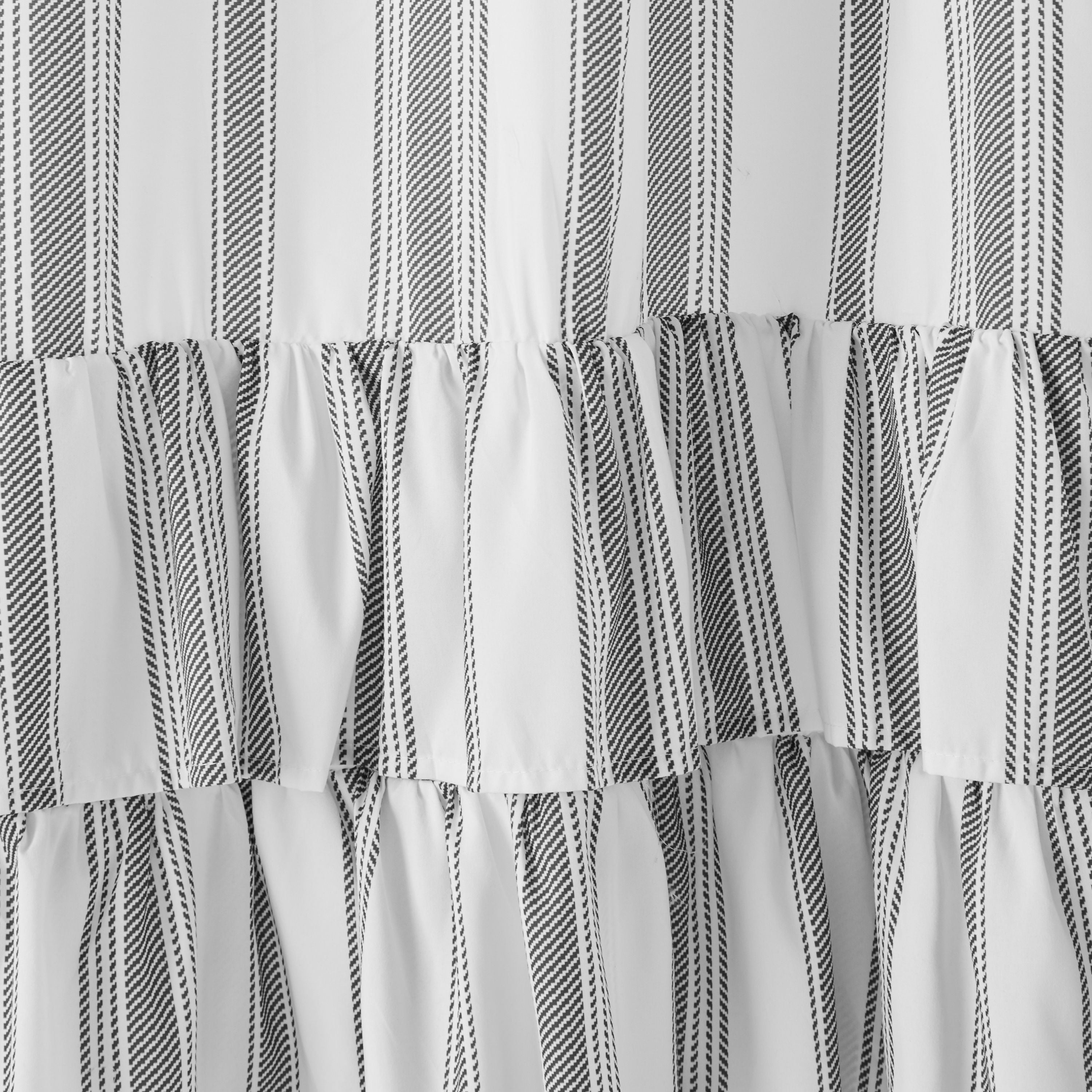 Better Homes Gardens Striped Ruffle Shower Curtain Walmart Com