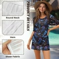 thumbnail image 5 of FKELYI Vintage Blue Medusa Star Print Women's Swimsuit Cover Ups Round Neck Swimwear Cover-Up Half-Sleeve Beachwear Bikini Beach Dress for Ladies Summer Vacation Swimming, L, 5 of 6