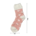 thumbnail image 6 of Eoperou 1 Pair Women Socks Fuzzy Fluffy Thickened Stretchy Super Soft Keep Warm Coral Fleece Love Heart Autumn Winter Floor Sleeping Socks for Daily Wear, 6 of 8