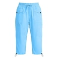 thumbnail image 4 of Erwazi Capri Pants for Women Solid Waterproof Cargo Drawstring Waist Cuffed Hem Capris with Multi Pocket, 4 of 4