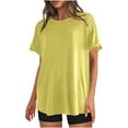 thumbnail image 2 of sovlvnd Plus Size Tops for Women, Womens Solid Oversized T Shirts Crewneck Short Sleeve Summer Athletic Tees Shirt Loose Tops Green XL, 2 of 7