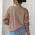 thumbnail image 4 of Vedolay Women's Cardigan Sweaters Knitted Sweater Autumn Winter Cardigan Sweater Top Khaki,XL, 4 of 5