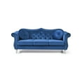 thumbnail image 6 of JERFIT Velvet Sofa 3 Seater for Living Room, Mid Century Modern Tufted Couch with Nailhead Trim and Wood Legs, Navy Blue, 6 of 6