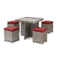 thumbnail image 5 of Kettler Palma 5-Piece Patio Cube Dining Set. Includes 4 Jockey Red Cushioned Stools and 27-Inch Poly Top Table., 5 of 5