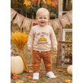 thumbnail image 4 of Cjfdfy Toddler Baby Boy Thanksgiving Outfit Little Turkey Homemade Rolls Print Long Sleeve Sweatshirt And Pants Cute My First Thanksgiving Holiday Fall Winter Outfit 6M-4Y  ﻿, 4 of 9
