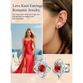 thumbnail image 6 of Suplight 925 Sterling Silver Quadrangle Love Shape Knot Sparkle Round Cut Birthstone Stud Earrings for Women Gifts, 6 of 10