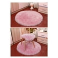 thumbnail image 2 of Faux Fur Sheepskin Rug Extra Soft Cozy Long Pile Carpet Carpet Fluffy Rugs Faux Fur Faux Lambskin Sheepskin For Bedroom Sofa Living Room-light pink-Round diameter180cm(71in), 2 of 3