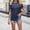 Dark Blue, variant on SEMPAI Women Summer Tunic Tops Hollow Out Crew Neck Shirts Cold Shoulder Sleeve Loose T-Shirt Casual Comfy Everyday Wear