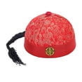 thumbnail image 1 of Sombrero Oriental Chino Decorativo Con Cola De Caballo Para Teatro Vestir Fiesta Temática Rojo Sunnimix, 1 of 8
