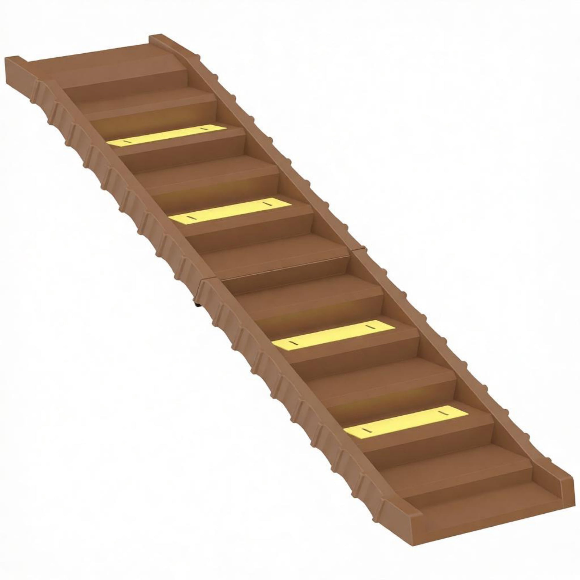 Portable Dog Ramp, Foldable Stairs for Medium Small Dogs to Get on Car Truck SUV, Brown