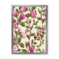 Designart 'Pink Vintage Wildflowers' Traditional Framed Art Print