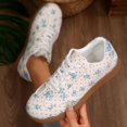 thumbnail image 5 of Willtoo Womens Floral Print Sneakers Casual Lace‑Up Retro Trainer Shoes Lightweight Fashion Flats for Daily Outings, 5 of 6