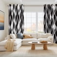 thumbnail image 3 of 2 Panels Black and White Blackout Curtains for Bedroom,Abstract Striped Grommet Window Drapes for Living Room,52x84 Inch, 3 of 7