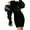 PU black, variant on Loose Fit Glossy Black PU Gloves With Oversized Bubble Cuffs For Men Women Costume Party Attire