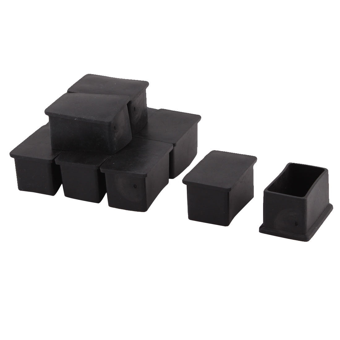 Unique Bargains Antislip Rubber Rectangle 1.18' x 1.97' Chair Foot Cover Table Furniture Leg Protector Black 10Pcs