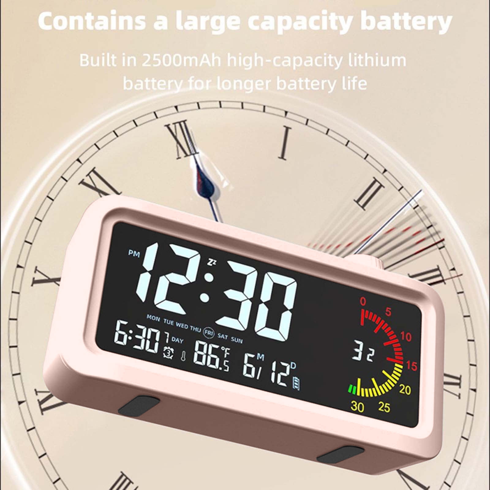 60-Minute Visual Timer for Kids, Pomodoro Timer, Rechargeable Alarm Clock, Double Display, LCD Time Reminder, Time Management Gifts for Kids