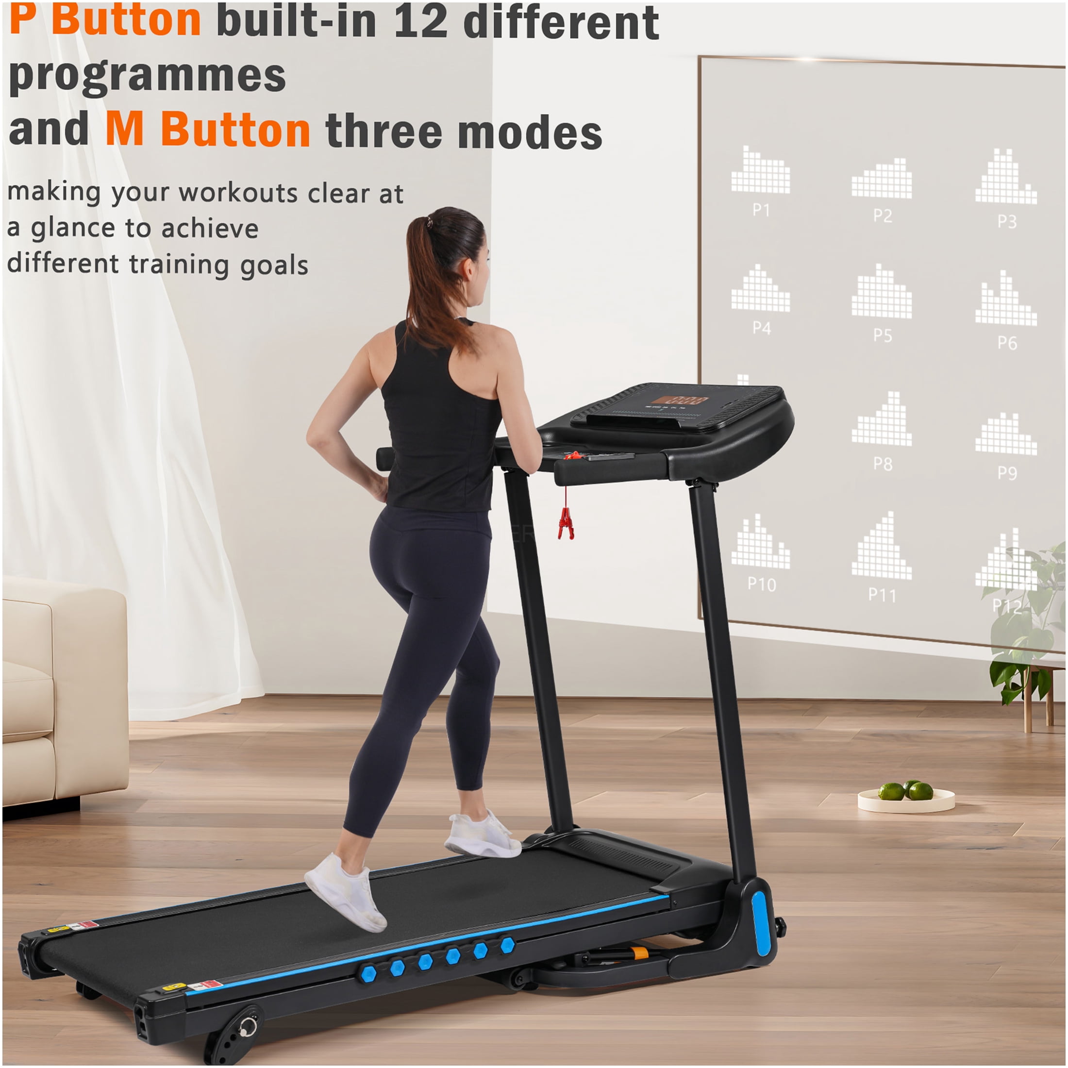 JERFIT Auto-Folding Incline Treadmill for Home, 3.0HP Quiet Motor, 10MPH, 350LBS Capacity, Bluetooth Speaker, USB/Type-C Charging, Compact for Small Spaces