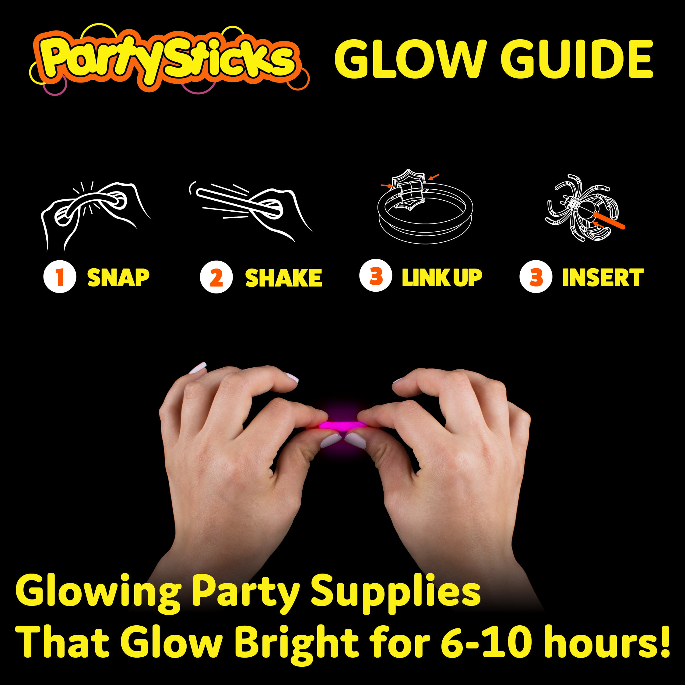 Party Sticks Skeleton Glow Sticks  24pk Glow in the Dark Party Supplies 