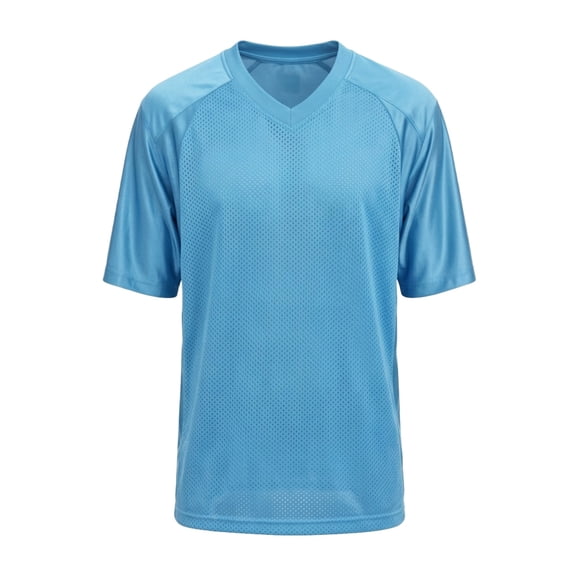 Zfeel Men High Performance Pure Dry Fit Football Jersey, Durable Sports Comfy Tee, Columbia Blue, XS