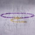 thumbnail image 2 of Amethyst 2-2.5mm Round Shape Faceted Cut Beads 7 inch adjustable Gold Plated Clasp Bracelet for men, women, unisex. Link Chain Stacking Bracelet.|LINK_00363, 2 of 4