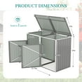 thumbnail image 3 of Outdoor Trash Can Storage Shed, 54 Cu.Ft Outside Garbage Can Storage Shed, Waterproof Horizontal Storage Cabinet, Bicycle Sheds & Outdoor Storage Clearance, Light Grey, 3 of 7