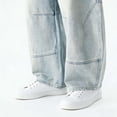 thumbnail image 5 of UVEASISHA Men's Baggy Denim Pants Big and Tall Wide Leg Cargo Jeans Drawstring Elastic Waist Hipster Streetwear Trousers with Pockets Fashion Summer Clothes Light Blue 5XL, 5 of 9
