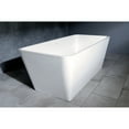 thumbnail image 3 of Kingston Brass VRTSQ592722 59" Solid Surface Rectangular Double Ended Freestanding Tub with Drain, Matte White, 3 of 7
