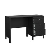 Tvilum Madrid Home Office Writing Desk with 3 Storage Drawers in Black Matte