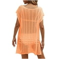 thumbnail image 5 of Taqqpue Womens Swimsuits Coverup Bathing Suits Cover Ups Short Sleeve Hollow Out Crochet Swim Suits Swimwear Bikini Beach Cover Up, 5 of 8