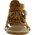 thumbnail image 3 of Bamboo Womens Dino-52 Strappy Fringe Flat Sandals, 3 of 4