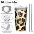 thumbnail image 4 of Leopard Print Pattern 10oz Tumblers Stainless Steel Tumbler with Lid and Straw,Vacuum Insulated Double Wall Travel Tumbler Cups with Cleaning Brush for Coffee, Tea, 4 of 4