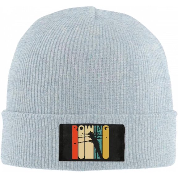 Vintage Style Rowing Silhouette Beanie Hat for Women Men Winter Hat Cuffed Winter Beanie Warm Skull Cap Plain Knit Hat Cap