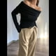 thumbnail image 5 of Body de Larga con Hombros Descubiertos para Mujer, Sexy, Adelgazante, Top de Transparente con Fruncido, Color Negro, Talla M, 5 of 8