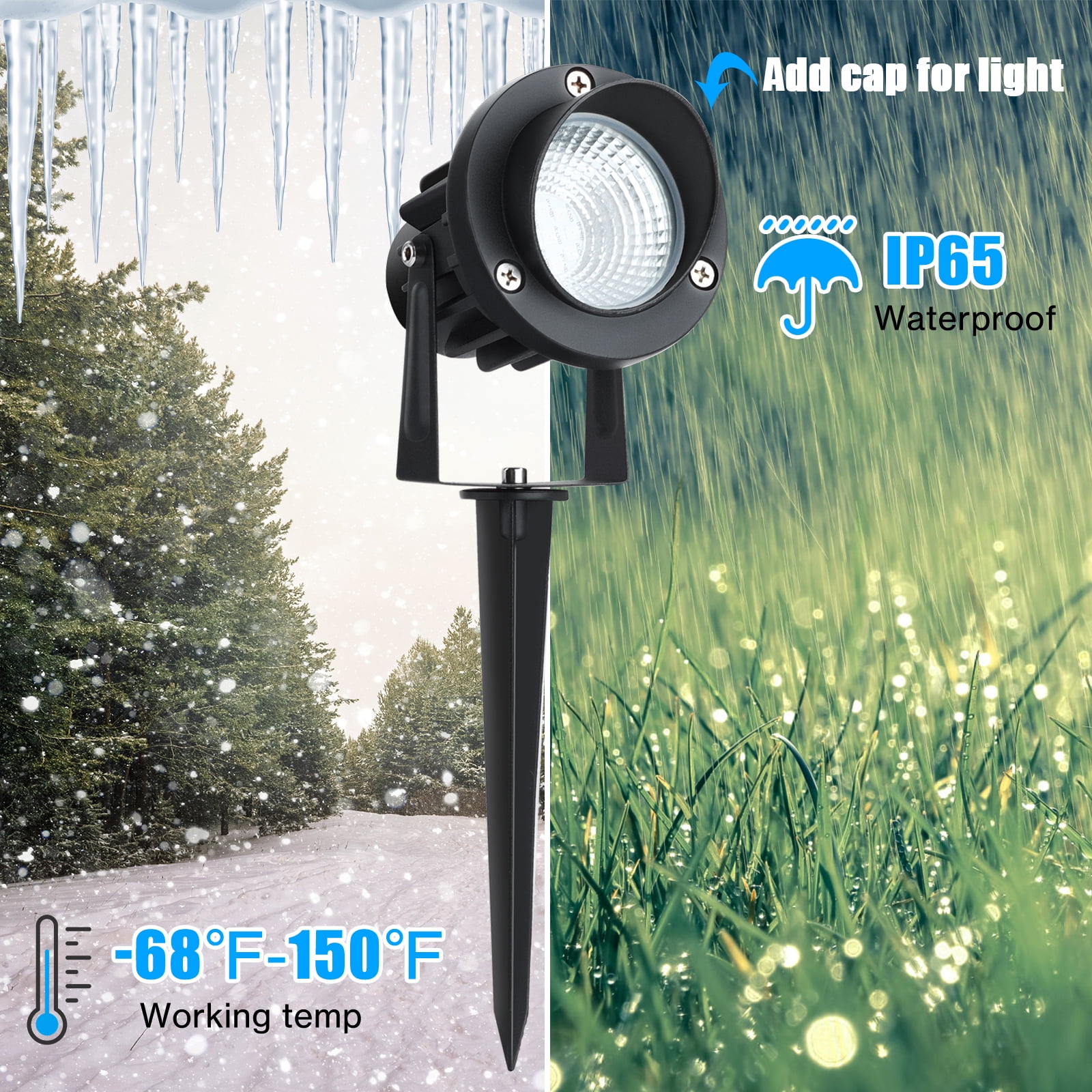 Fulanzaren 20W Dusk to Dawn led Light Spotlights Outdoor, Low Voltage Warm White Outdoor Spot Lights with Transformer Uplights Waterproof IP65 4 Pack