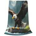 thumbnail image 2 of Sikiie Forest River Bald Eagle Ultra-Soft Micro flannel Blanket Luxury All Seasons Warm Blanket for Bedding Sofa and Travel (4 sizes)-60"x50", 2 of 7