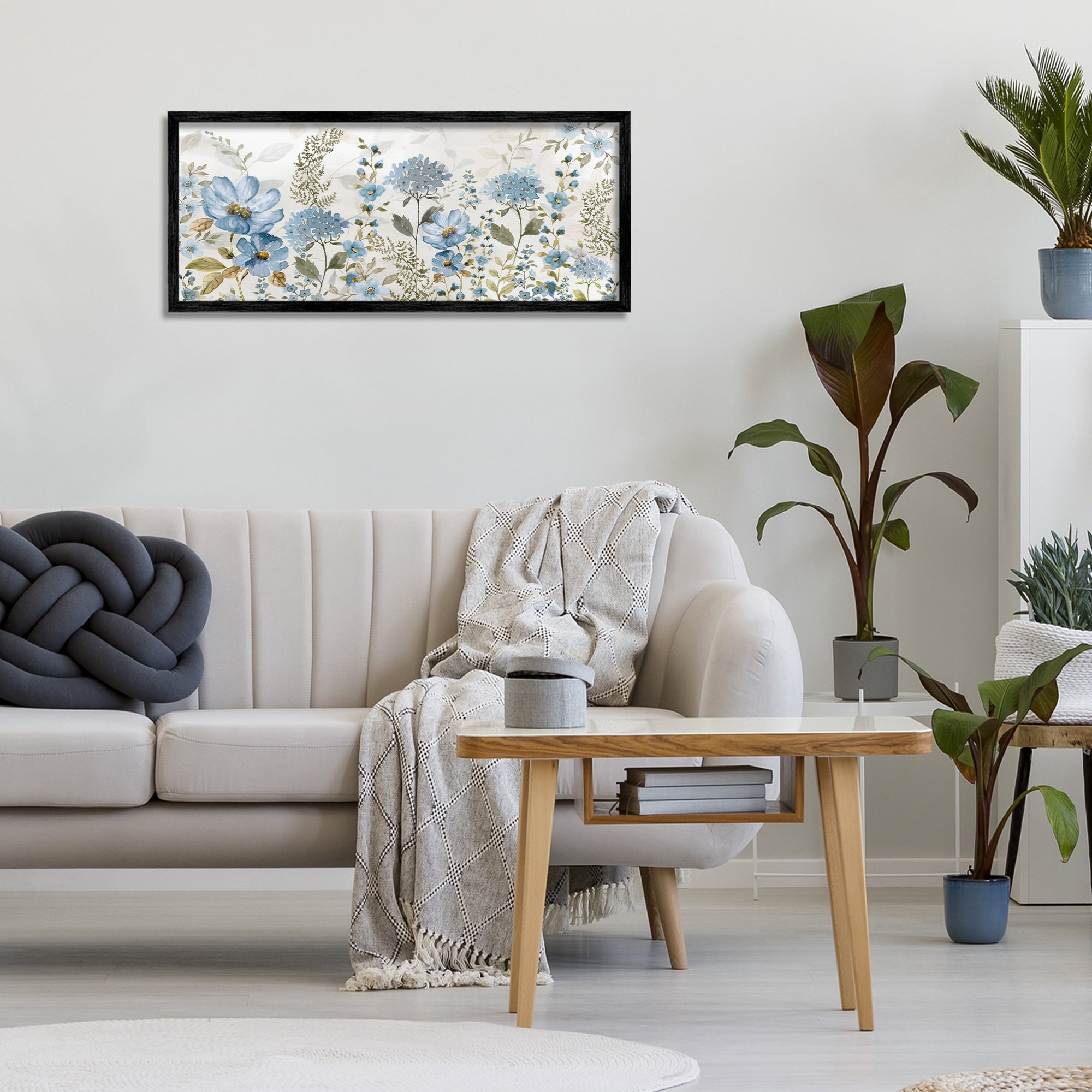 Stupell Industries Subdued Meadow Foliage Black Framed Giclee Art, design by Nan
