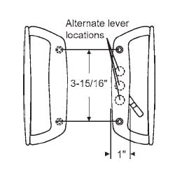 Sliding Patio Door STB Sliding Glass Patio Door Handle Set, Mortise Type, Non-Keyed, Gray, 3-15/16