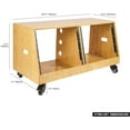 thumbnail image 2 of Sound Town DIY 2 x 8U Slanted Studio Rack with Solid Carbonized Bamboo, Casters, for Recording Room, Home Studio (STBR-D8T), 2 of 5