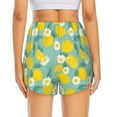thumbnail image 2 of Lsque Lemons Chamomile Flowers And Leaves Printed Women's Running Shorts with Liner Pockets,Elastic Quick Dry Workout Athletic Gym Yoga Shorts,Womens High Waist Shorts-Medium, 2 of 9