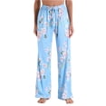 thumbnail image 2 of Domuza Pajamas Pants for Women Casual Comfy Soft Straight Leg Stretch Waist Pj Pants Funny Graphics Relaxed Fit Lounge Sleep Pants Sky Blue XL, 2 of 5