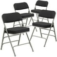 thumbnail image 2 of Flash Furniture 4 Pack HERCULES Series Premium Curved Triple Braced & Double Hinged Black Pin-Dot Fabric Metal Folding Chair, 2 of 10