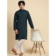 thumbnail image 6 of SKAVIJ Kurta Pajama Set for Men Cotton 2 Piece Top Bottom Traditional Indian Dress Green S, 6 of 7
