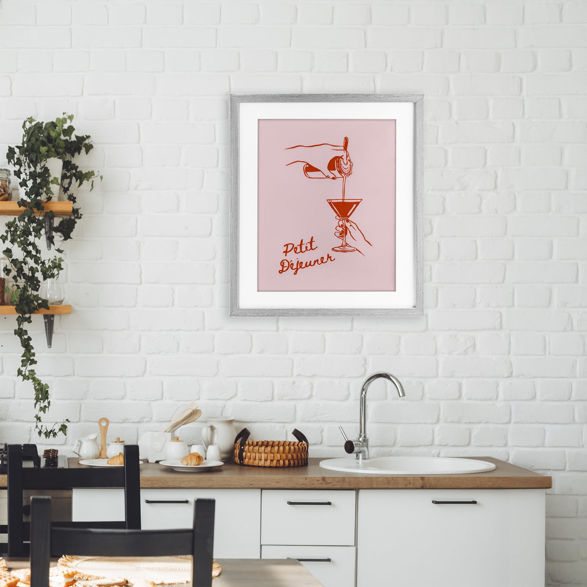 Stupell Industries Pouring Brunch Cocktail Gray Framed Print Under Glass, design by The Prints Vibe