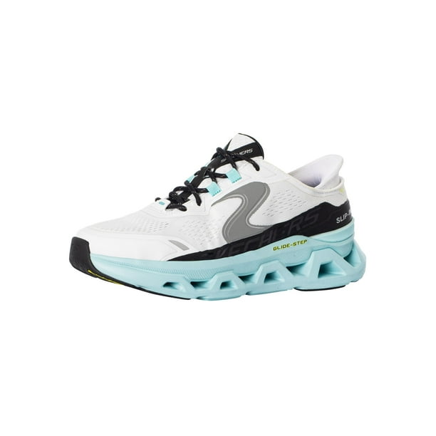 Zapatillas Skechers Glide-Step Altus para hombre, sin cordones, manos libres, blanco/azul