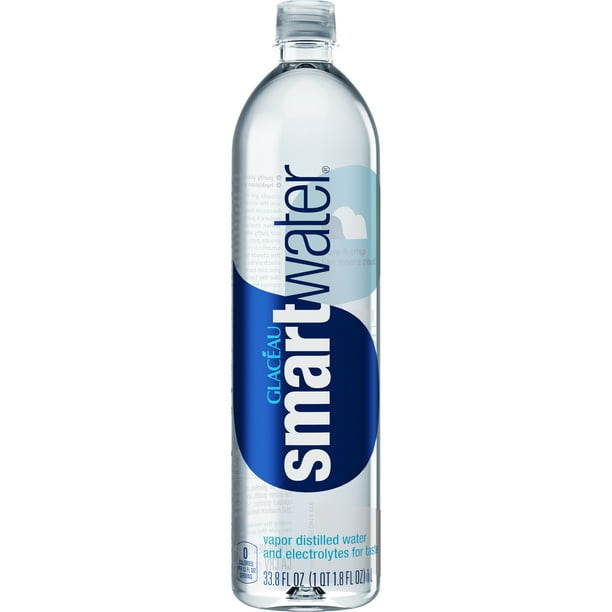 Glaceau Smartwater Vapor Distilled Water with Electrolytes, 33.8 Fl. Oz